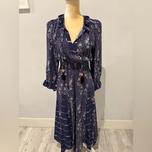 Mayle La Feminine Floral Print 100% Silk Dress, Sz 2